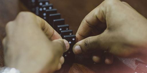 Person playing dominoes
